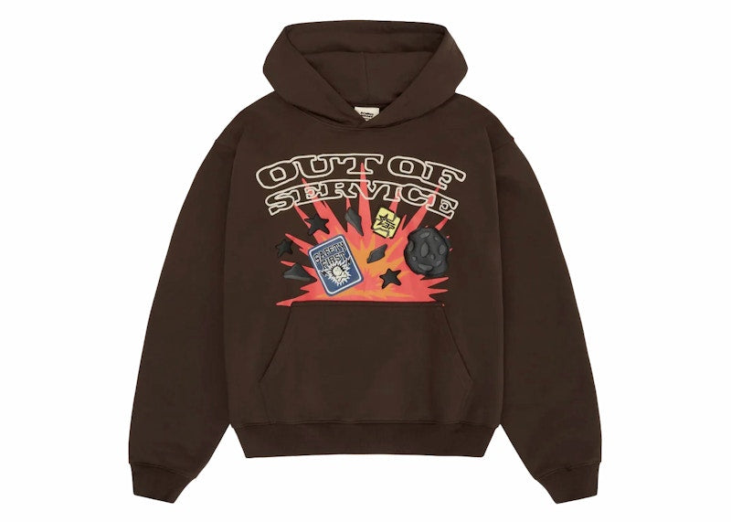 Broken Planet Out Of Service Hoodie Brown