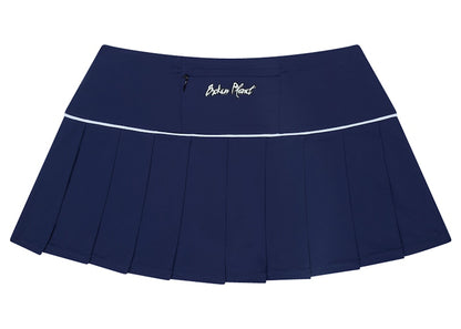 Broken Planet Pleated Skirt Navy Blue