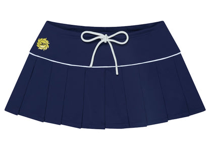 Broken Planet Pleated Skirt Navy Blue