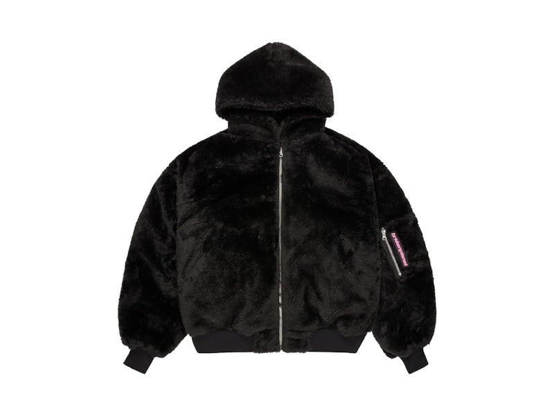 Broken Planet Reversible Snow Camo Fur Bomber Jacket Camo/Black
