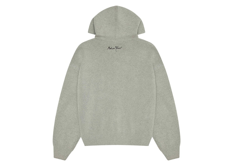 Broken Planet Sun Logo Knit Zip-Up Hoodie Heather Grey