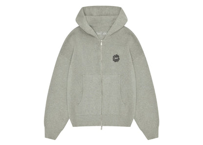 Broken Planet Sun Logo Knit Zip-Up Hoodie Heather Grey