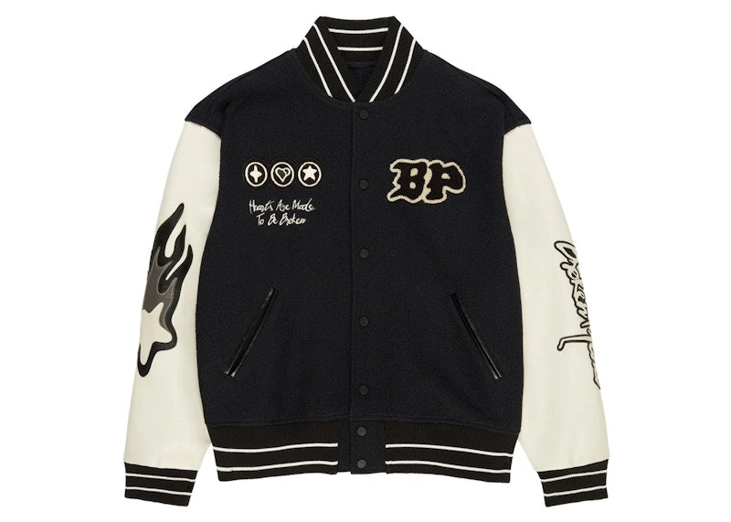 Broken Planet Varsity Jacket Black/White
