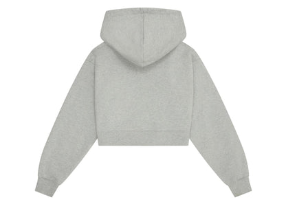 Broken Planet Women's Basics Cropped Zip-Up Hoodie Heather Grey