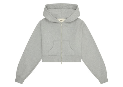 Broken Planet Women's Basics Cropped Zip-Up Hoodie Heather Grey