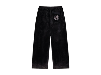 Broken Planet Women's Star Girl Velour Track Pants Midnight Black