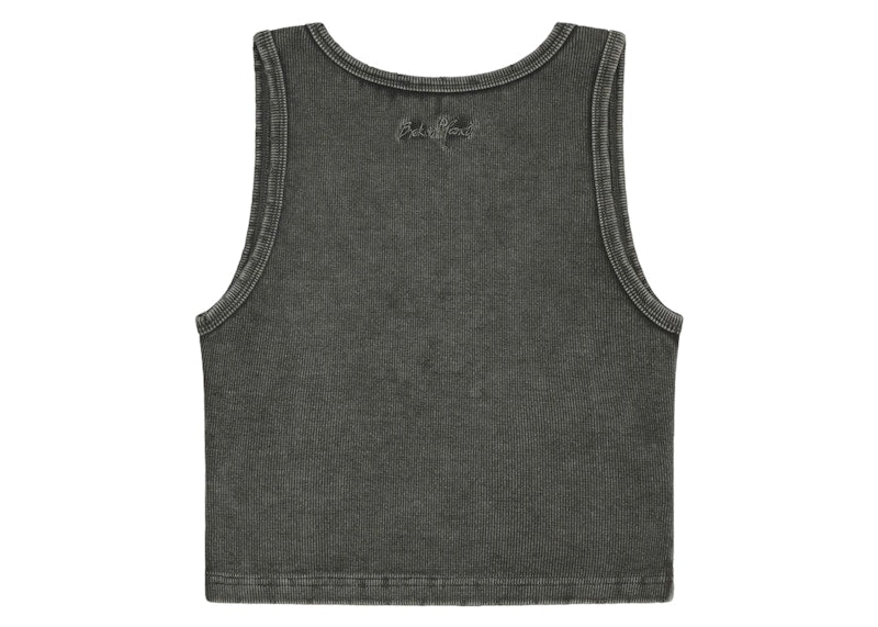 Broken Planet Women's Washed Ribbed Tank Top Washed Soot Black