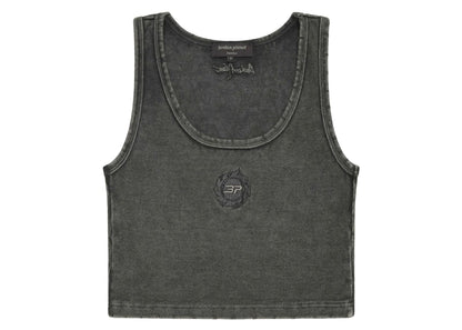 Broken Planet Women's Washed Ribbed Tank Top Washed Soot Black