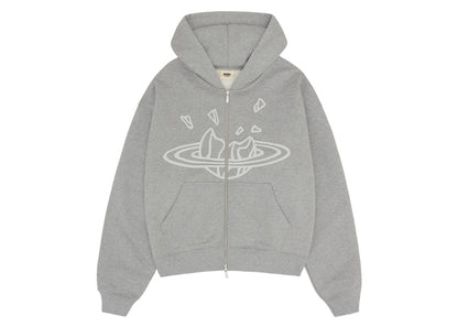 Broken Planet Zip Up Hoodie Heather Grey