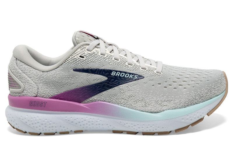 Brooks Ghost 16 White Grey Estate Blue (Women's)