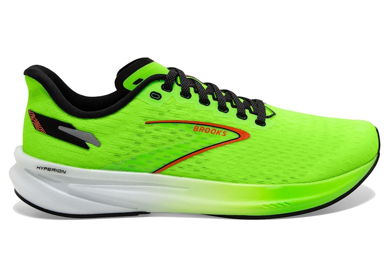 Brooks Hyperion Green Gecko Red Orange White
