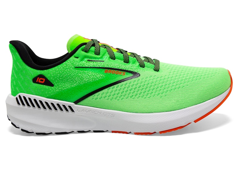 Brooks Launch GTS 10 Green Gecko Red Orange White