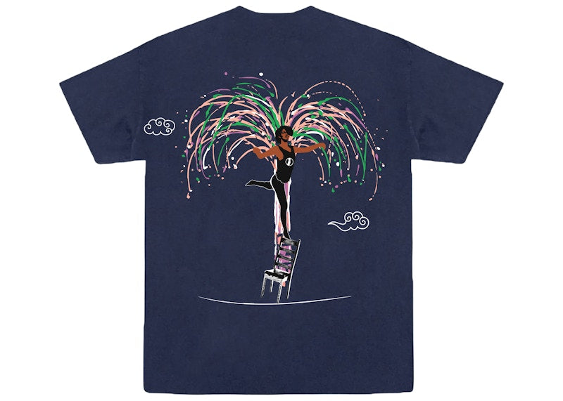 Brownstone Embroidered Cut & Sew Readymade T-Shirt Navy