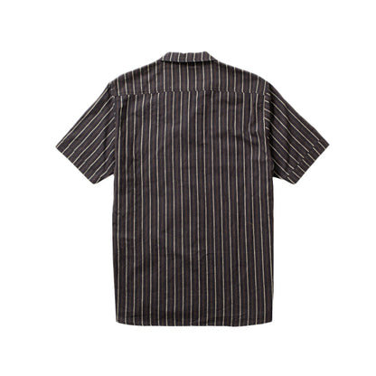 Brownstone Striped Club Collar Shirt Navy