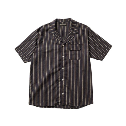 Brownstone Striped Club Collar Shirt Navy