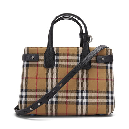 Burberry The Small Banner Vintage Check and Leather Black