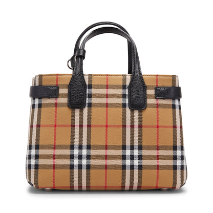 Burberry The Small Banner Vintage Check and Leather Black