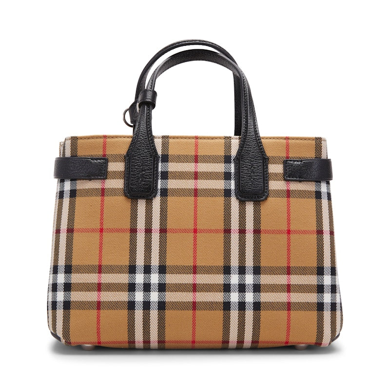 Burberry The Small Banner Vintage Check and Leather Black