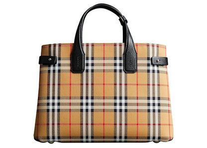 Burberry Banner Tote Vintage Check Cotton Beige/Black
