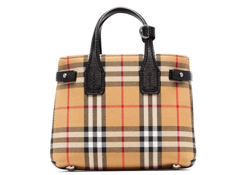 Burberry Banner Tote Vintage Check Cotton Mini Beige/Black