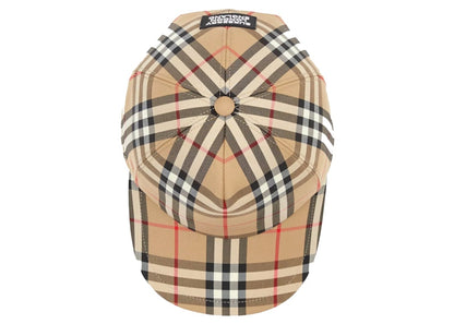 Burberry Logo Applique Vintage Check Baseball Cap Archive Beige