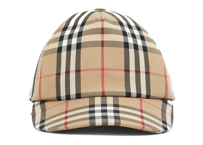 Burberry Logo Applique Vintage Check Baseball Cap Archive Beige