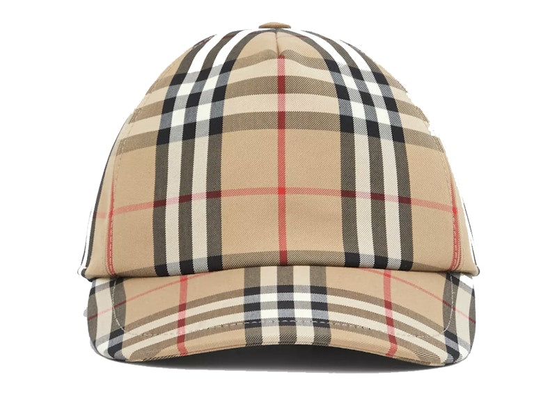 Burberry Logo Applique Vintage Check Baseball Cap Archive Beige