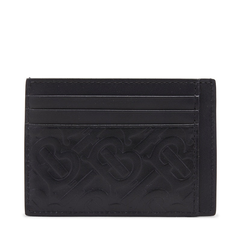 Burberry Monogram Leather Card Case 6 Slot Black