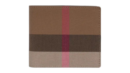 Burberry Check Bifold Wallet With Coin Purse Taupe Brown