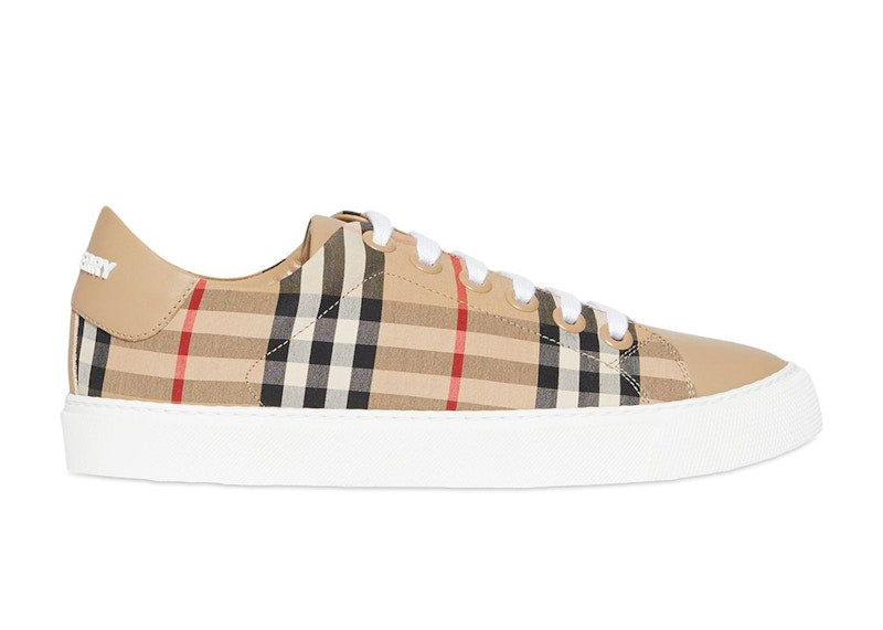 Burberry Bio-based Sole Vintage Check and Leather Sneakers Archive Beige (Women's)