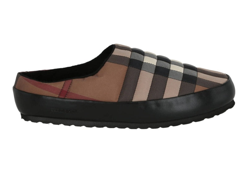 Burberry Birch Check Print Slipper Dark Brown