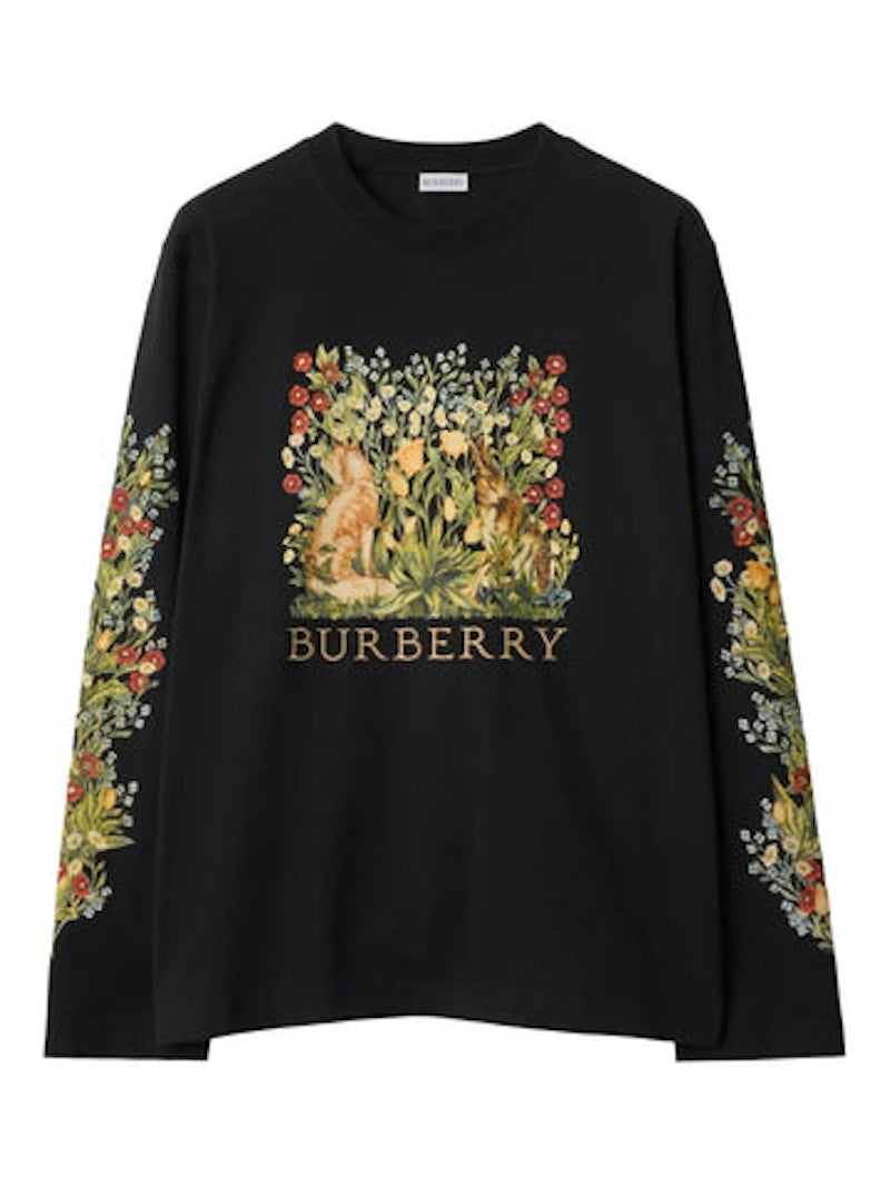 Burberry Black Crewneck Long Sleeve Shirt Black