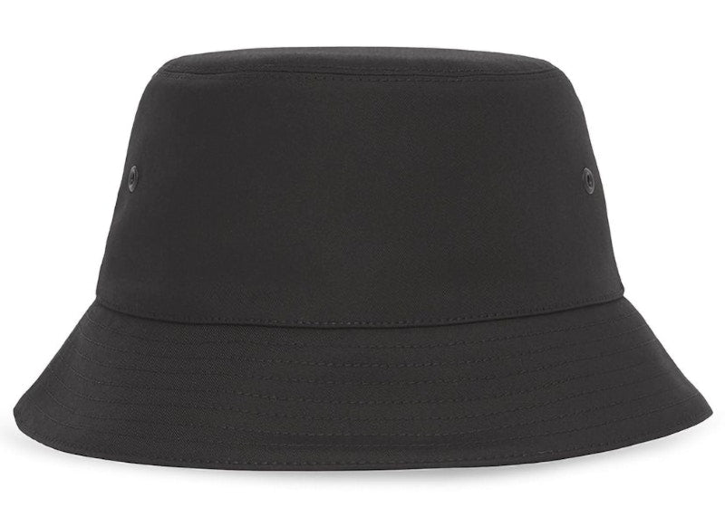 Burberry Black Logo Patch Bucket Hat Black