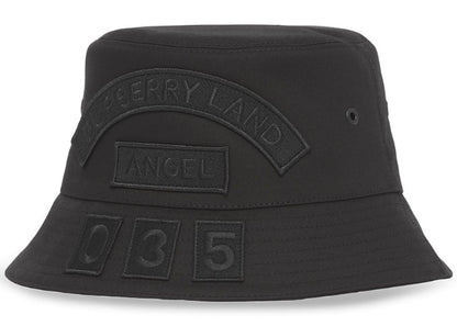 Burberry Black Logo Patch Bucket Hat Black