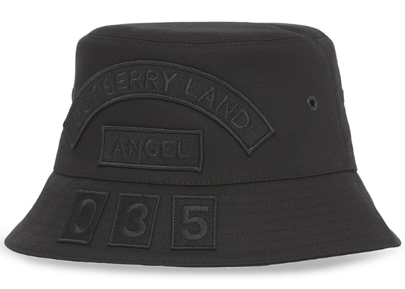 Burberry Black Logo Patch Bucket Hat Black