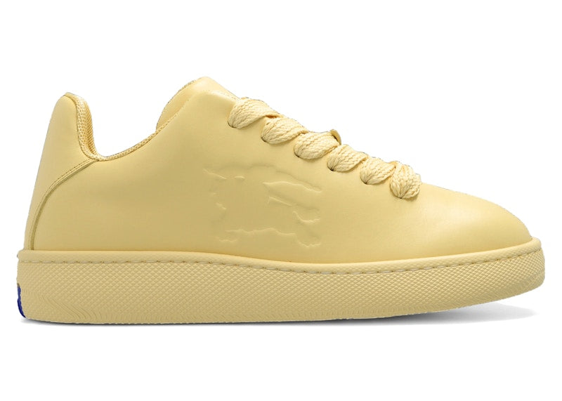 Burberry Box Leather Sneakers Yellow Equestrian Knight Motif (Women's)