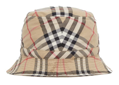 Burberry Vintage Check Cotton Bucket Children's Hat Archive Beige