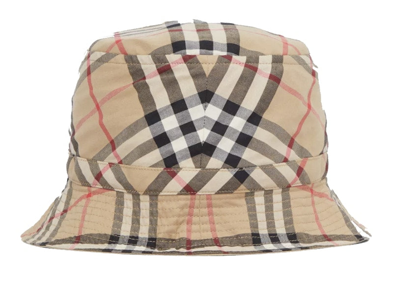 Burberry Vintage Check Cotton Bucket Children's Hat Archive Beige