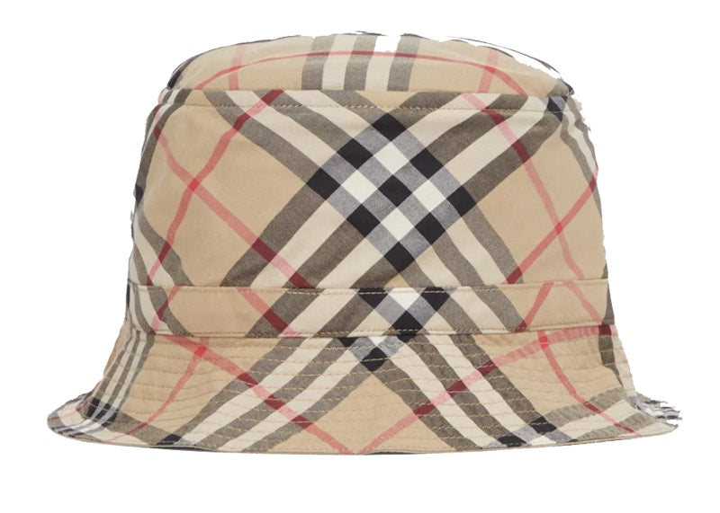 Burberry Vintage Check Cotton Bucket Children's Hat Archive Beige