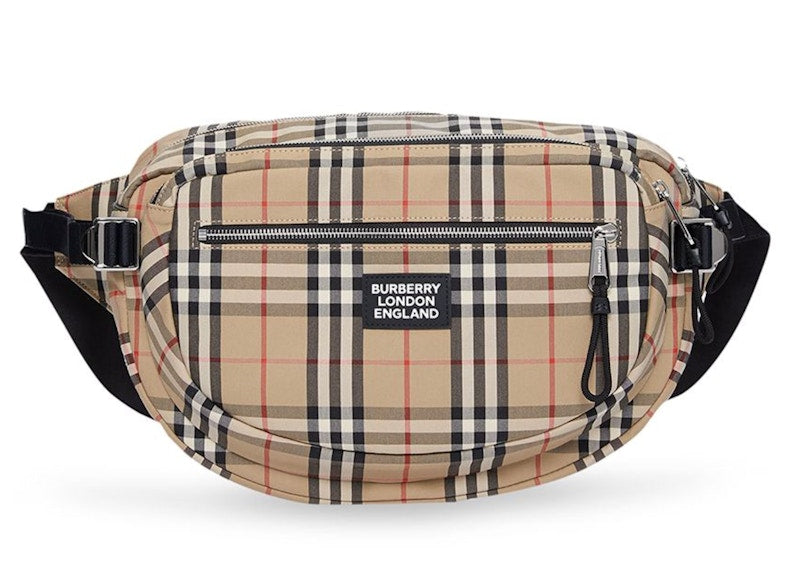 Burberry Cannon Belt Bag Vintage Check Large Beige