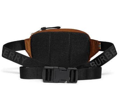 Burberry Cannon Bum Bag Logo Print Small Dark Camel
