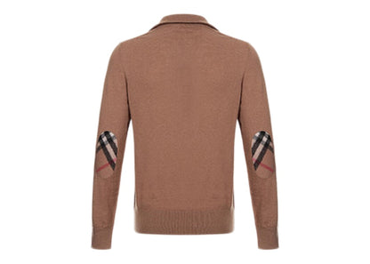 Burberry Cashmere Blend Quarter-Zip Sweatshirt Camel