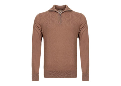 Burberry Cashmere Blend Quarter-Zip Sweatshirt Camel