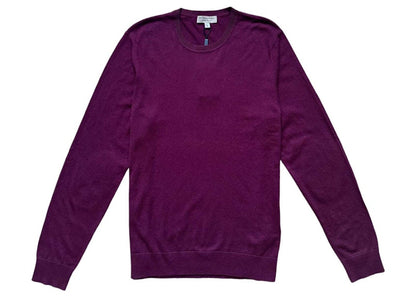 Burberry Cashmere Blend Vintage Check Elbow Patch Sweatshirt Burgundy