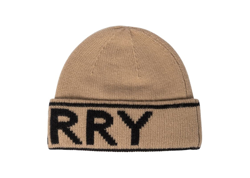 Burberry Cashmere Logo Beanie Camel/Black