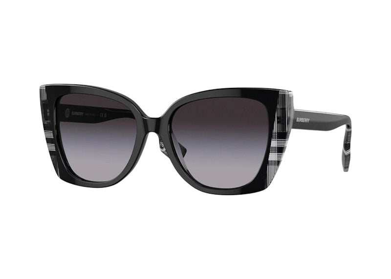 Burberry Cat-Eye Sunglasses Black/Check White (BE_4393_40518G_54mm)