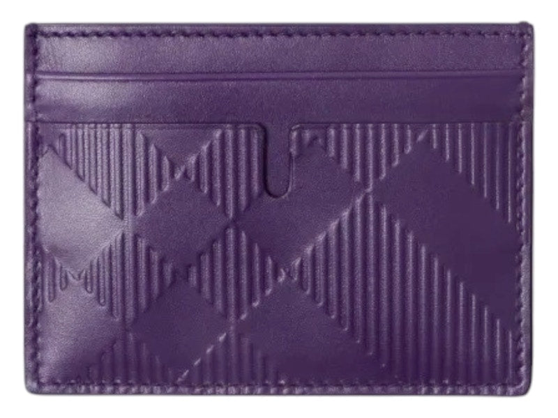 Burberry Check 4 Slot Card Holder Royal Purple
