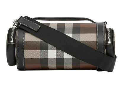Burberry Check And Leather Sound Bag Dark Birch Brown/Black