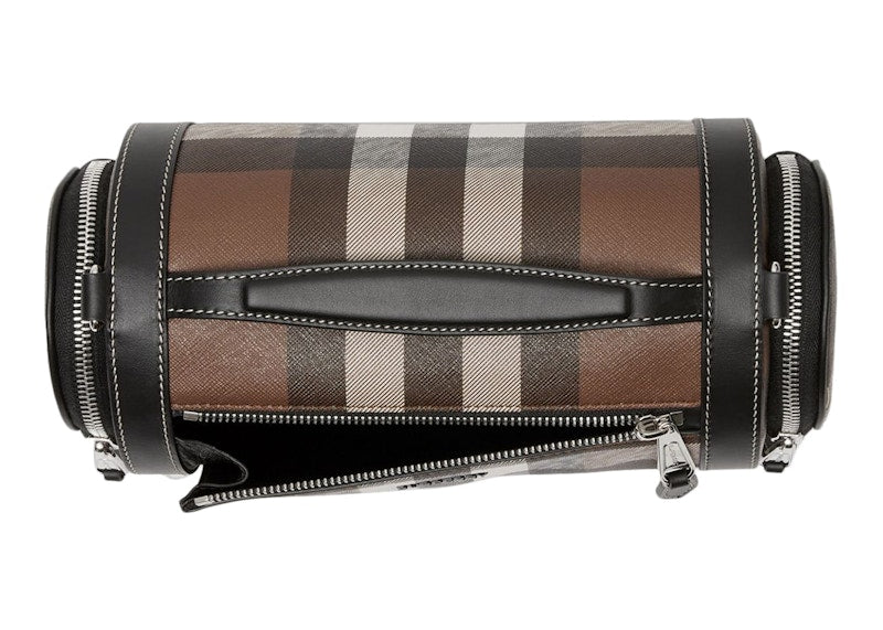 Burberry Check And Leather Sound Bag Dark Birch Brown/Black