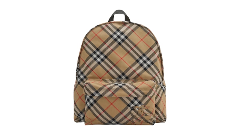 Burberry Check Backpack Backpack Sand